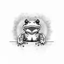 frog on a motorcycle riding to sunset tattoo design idea