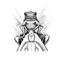 frog on a motorcycle riding to sunset tattoo design idea