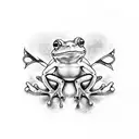 frog on a motorcycle riding to sunset tattoo design idea