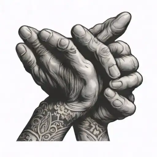 god hands praying tattoo design idea