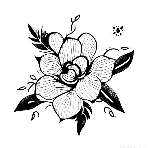 birth flower and animal for july tattoo design idea