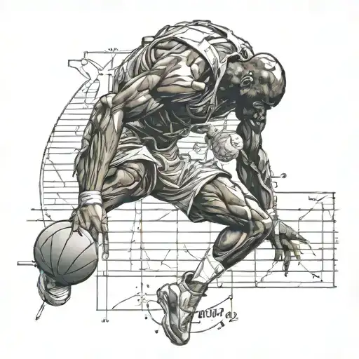 Titan Atlas body which is carrying the world on his back do Michael Jordan's legendary dunk with world&nbsp;instead&nbsp;of&nbsp;ball tattoo design idea