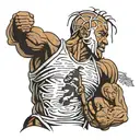 Titan Atlas body which is carrying the world on his back do Michael Jordan's legendary dunk with world instead of ball tattoo design idea