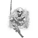 NATHAN DRAKE FROM UNCHARTED ESCAPING A CONVOY OF MERCENARY tattoo design idea