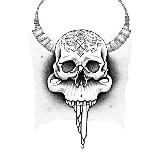 Skull with meditation with smoking up drinking alcohol  tattoo design idea