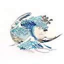 wave of kanagawa tattoo design idea