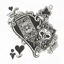 smile now cry later msk with 4 and 8 of hearts card tattoo design idea
