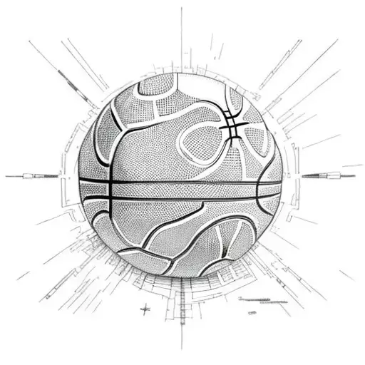 basketball death star tattoo design idea
