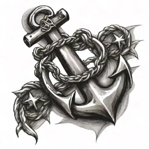Anchor with a cross  tattoo design idea