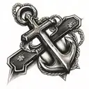 Anchor with a cross  tattoo design idea