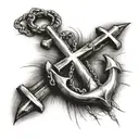 Anchor with a cross  tattoo design idea