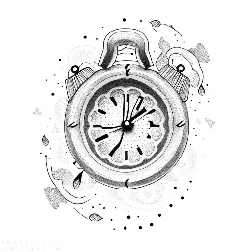 1234 alarm clock font tattoo design idea