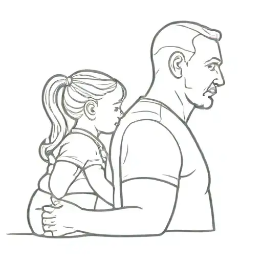 daddy and daughter tattoo design idea