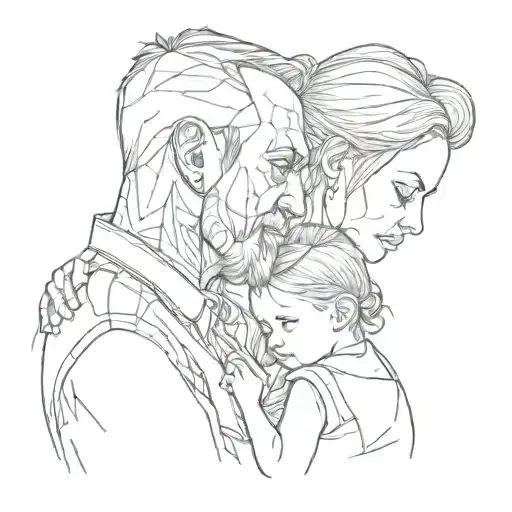 daddy and daughter tattoo design idea