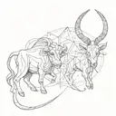 taurus and gemini zodiac signs combined together symbolizing tattoo design idea