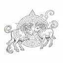 taurus and gemini zodiac signs combined together symbolizing tattoo design idea