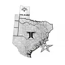 texas map with swangers rims tattoo design idea