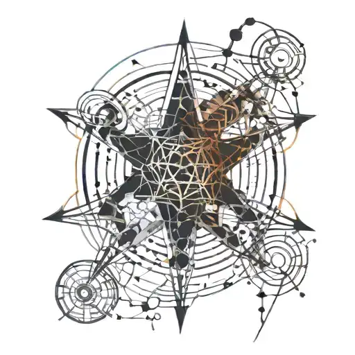 digital elements gradually turn into neurons and vice versa, which symbolizes the interaction and interpenetration of tattoo design idea