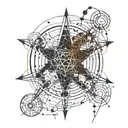 digital elements gradually turn into neurons and vice versa, which symbolizes the interaction and interpenetration of tattoo design idea