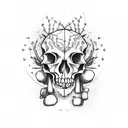 cactus in shape of a skull tattoo design idea
