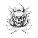cactus in shape of a skull tattoo design idea
