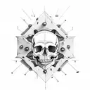 cactus in shape of a skull tattoo design idea