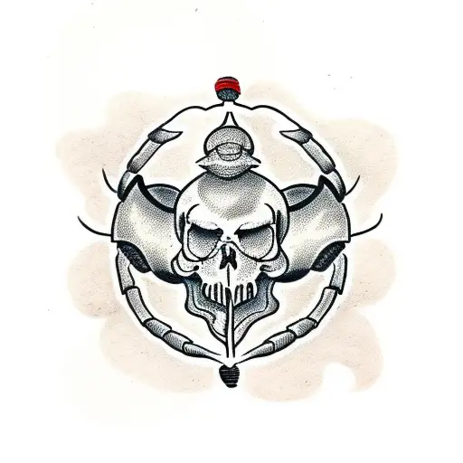scorpion skull tattoo design idea