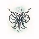 scorpion with skull on it tattoo design idea