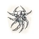 scorpion with skull on it tattoo design idea