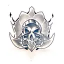 scorpion with skull on it tattoo design idea