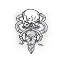 scorpion with skull on it tattoo design idea