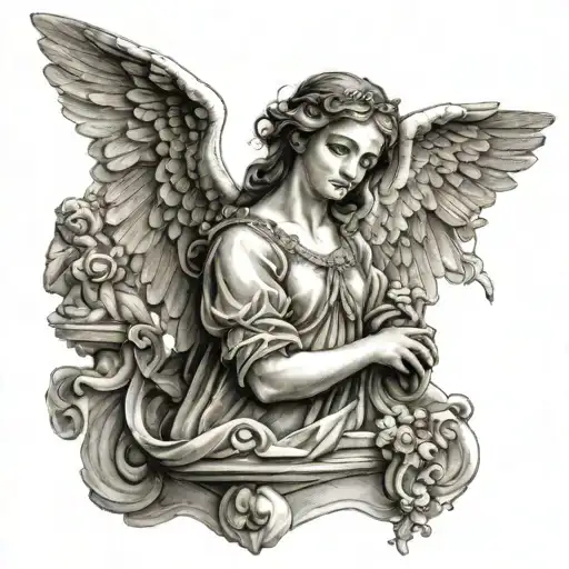 renaissance angel tattoo design idea