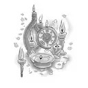 double sided candle tattoo design idea