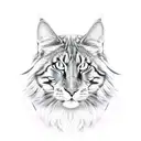 maine coone with armor  tattoo design idea