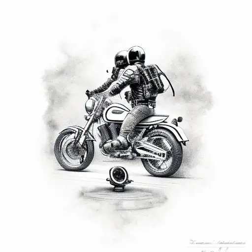 Text "eg147", motorcycle style, salem army of two, fire tattoo design idea