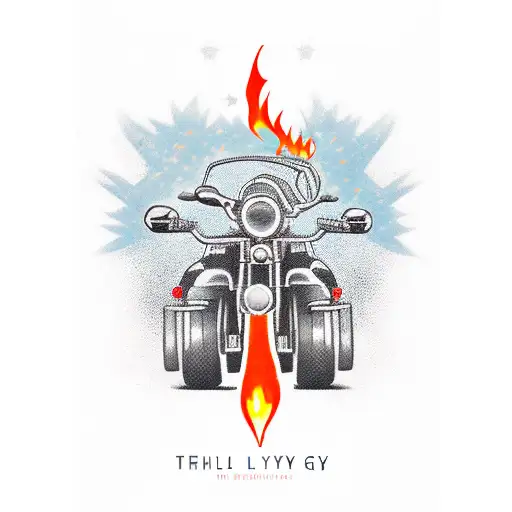 Text "eg147", motorcycle style, salem army of two, fire tattoo design idea