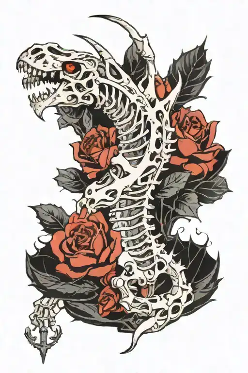 skeleton hand would they dragon wrapped around it?  tattoo design idea