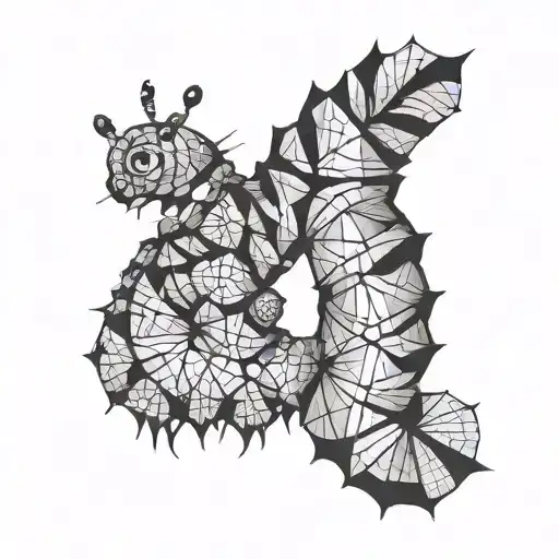 caterpillar transition tattoo design idea