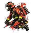 Firefighter and samurai  tattoo design idea