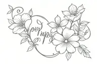 "everything happens for a reason" with flowers tattoo design idea