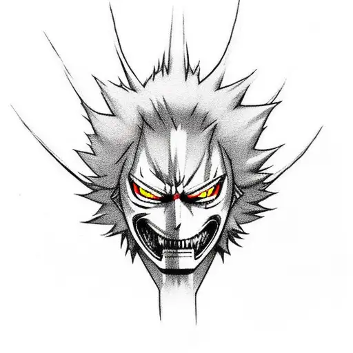 i want the ichigo half hollown mask from the anime bleach. I want it realistic and gory. It is going to be a forearm tat tattoo design idea