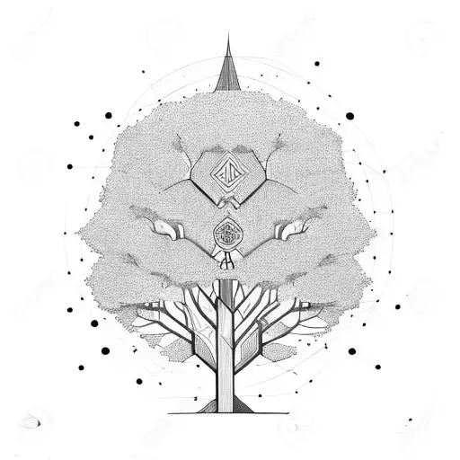 Un árbol donde la mitad este en llamas y sin hojas. y la otra este con un follaje frondoso  tattoo design idea