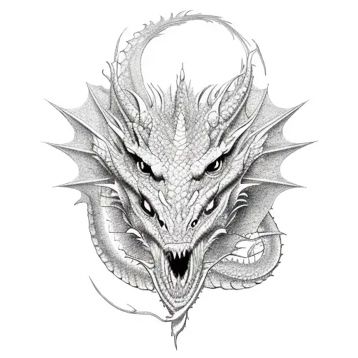 dragon clock tattoo design idea