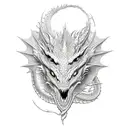dragon clock tattoo design idea