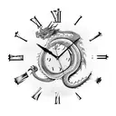 dragon clock tattoo design idea