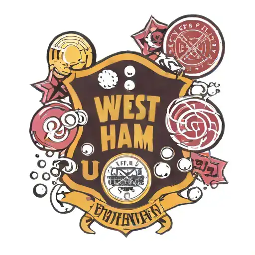 west ham utd badge surrounded by "forever blowing bubbles gramps" tattoo design idea