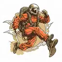 a skydiver jumping from a plane going away  tattoo design idea