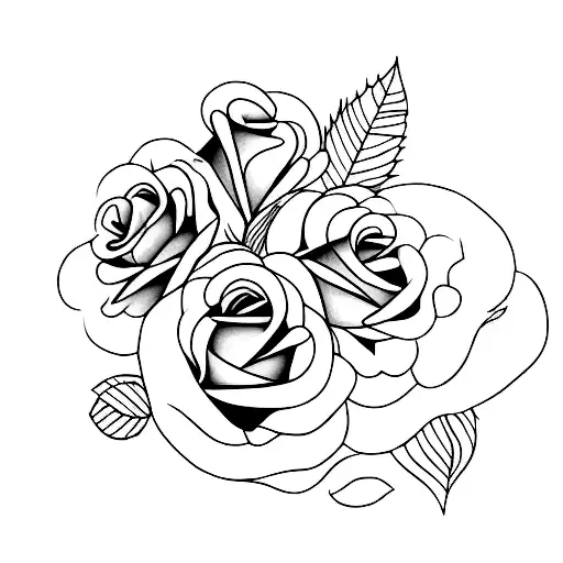 small hawk and rose tattoo design idea
