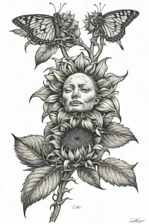 lilly, sunflowers emerging, brokenness, survivor, prison, marriage, children, recovering addict, growth tattoo design idea