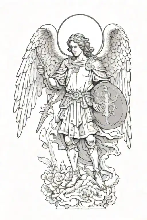 st Michael archangel tattoo design idea